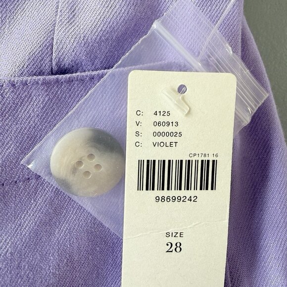 Anthropologie Maeve The Colette Shorts Womens 28 Linen Blend High Rise Purple - Picture 5 of 9